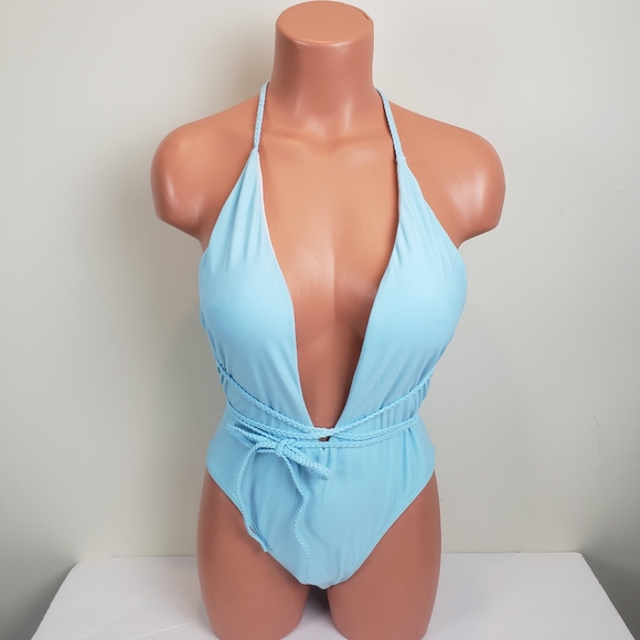 New Deep V Halter Monokini Swimsuit Size M - Picture 1 of 3
